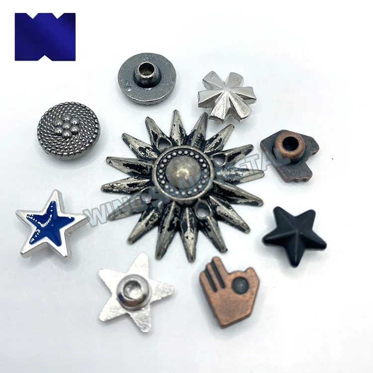 China wholesale brass copper clothing bag hardware accessories decoration rivet button for leather handbag