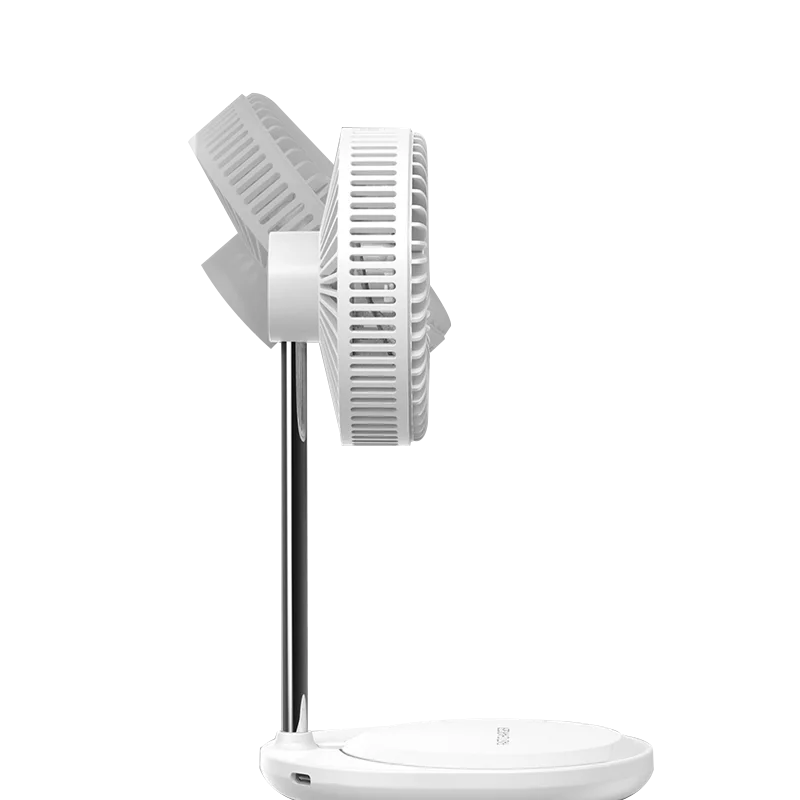 Hot Selling 2 in 1 Portable Mini Desk Fan with Wireless Charger Three Speed Touch Adjustment Control Table Fan