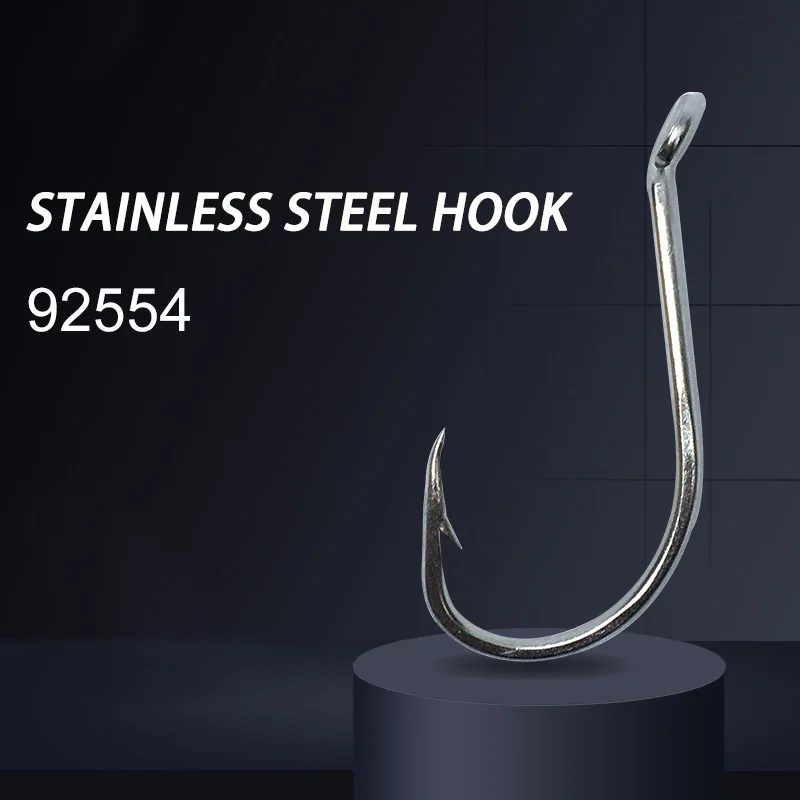 TOPIND 92554 Stainless Steel Long Shank Fishing Hooks Octopus Fishing Hook for Saltwater Freshwater