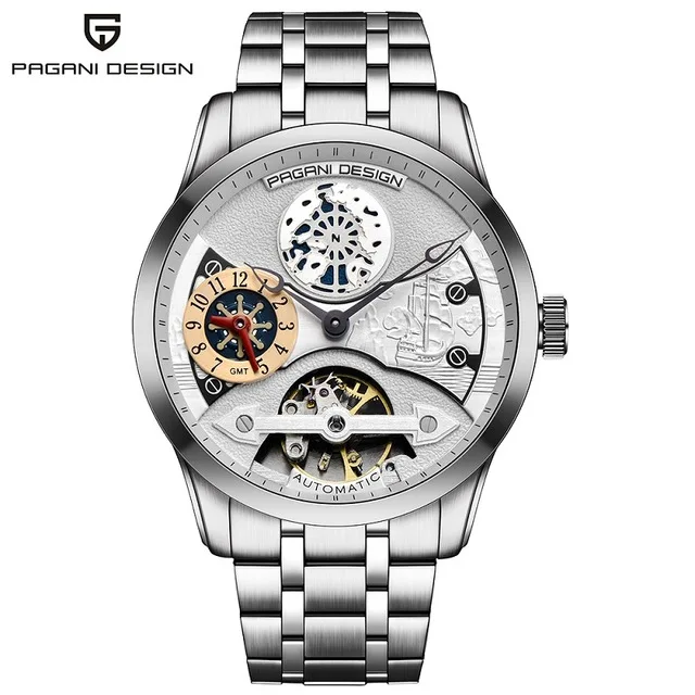 PAGANI design 1635 Leather Tourbillon Watch Automatic Men Watch Men Mechanical Steel Watches Relogio Masculino
