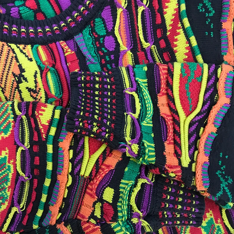 Custom Wholesale hot sale vintage colorful men knitted pullover sweater crew neck sweater