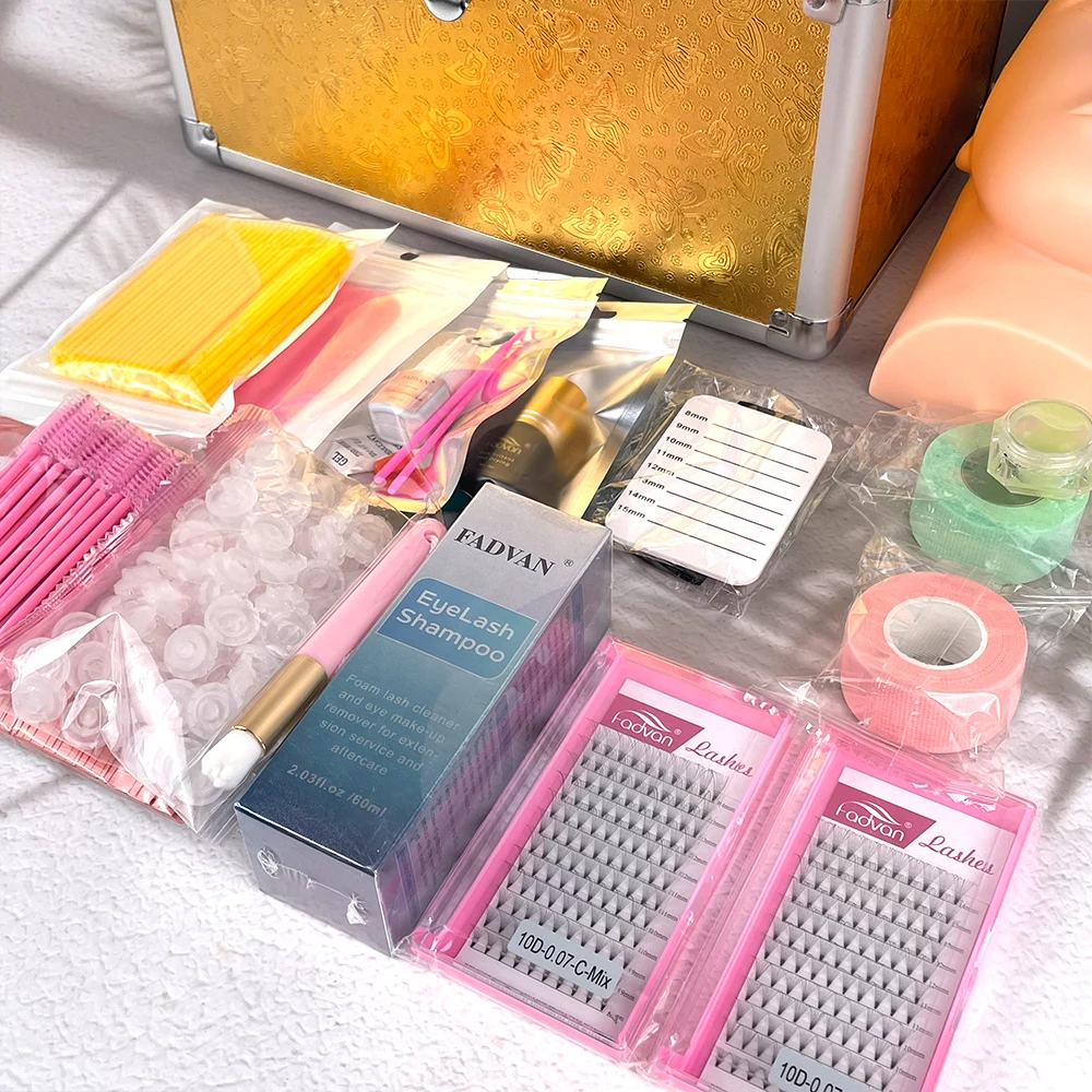Wholesale Lash Tech Supplies Individual Diy Lash Training Kit Full Makeup Set New Starter Friendly Eyelash Extension Kits