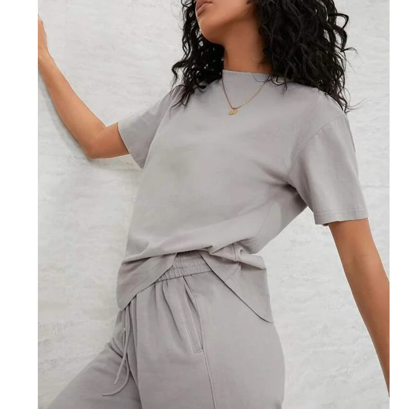 
MGOO 100% pima cotton blank grey basic personalized short sleeve basic t-shirt 