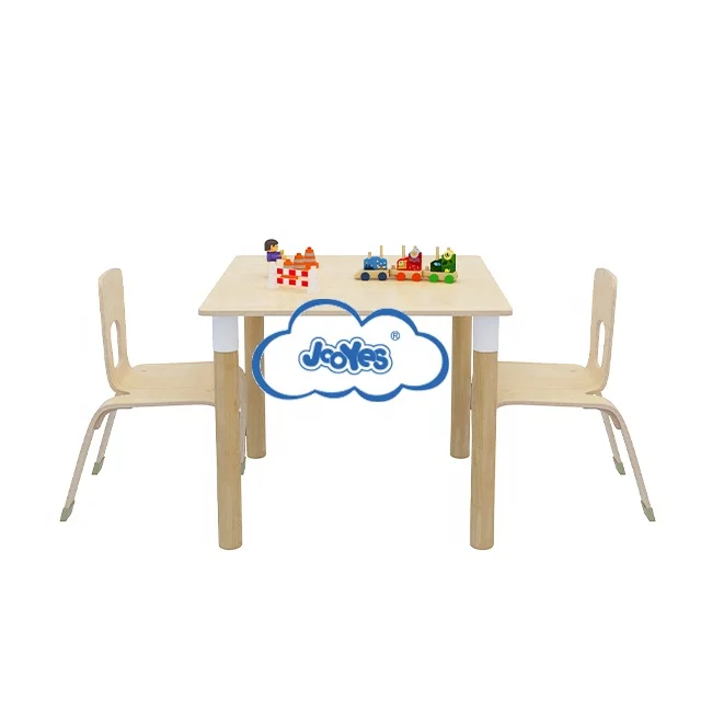 Natural wood color kids school tables classroom school chairs and tables