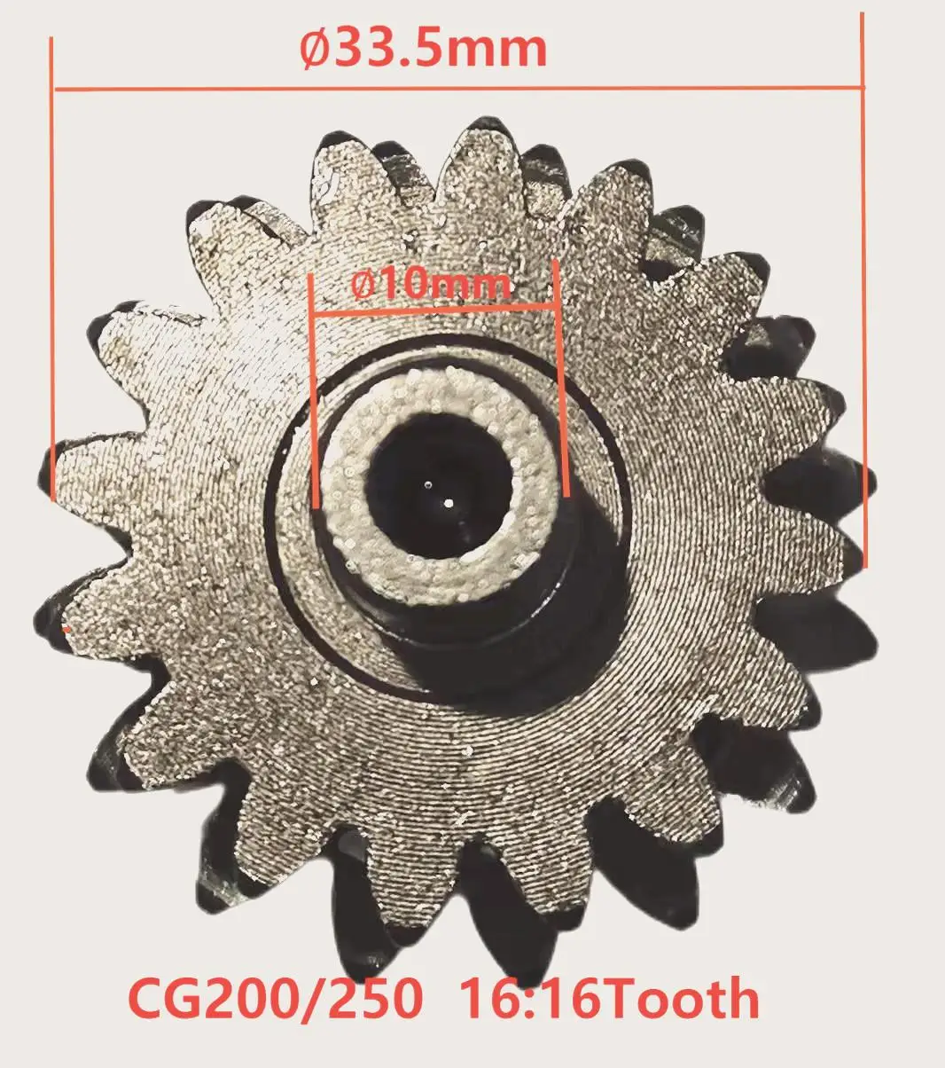 Chinese manufacturer supplies motorcycle engine parts CG200-16-16  reduction gear box spur gear