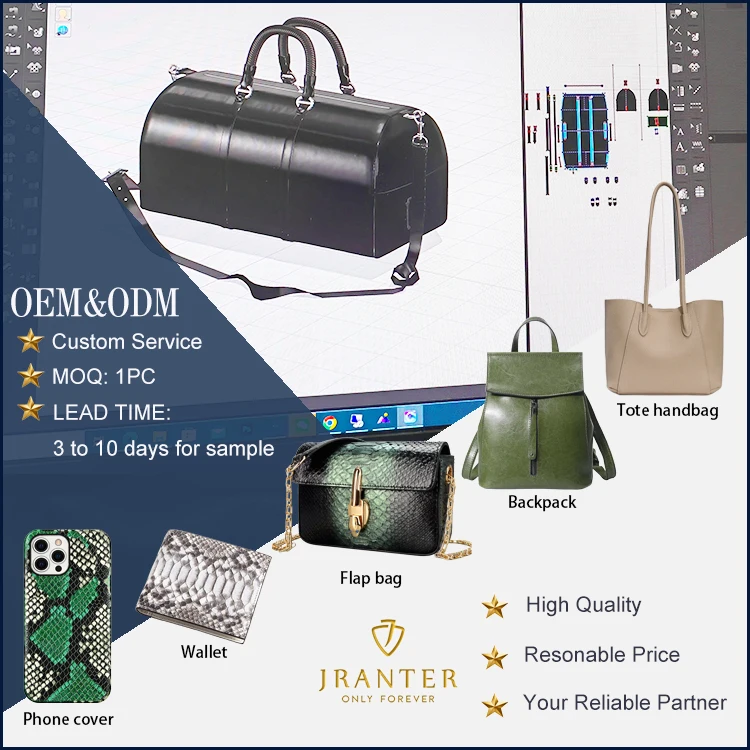 OEM ODM Customized Genuine Snake Skin Leather Classic Luxury Designer Women Tote Bags Handbag With Shoulder Strap