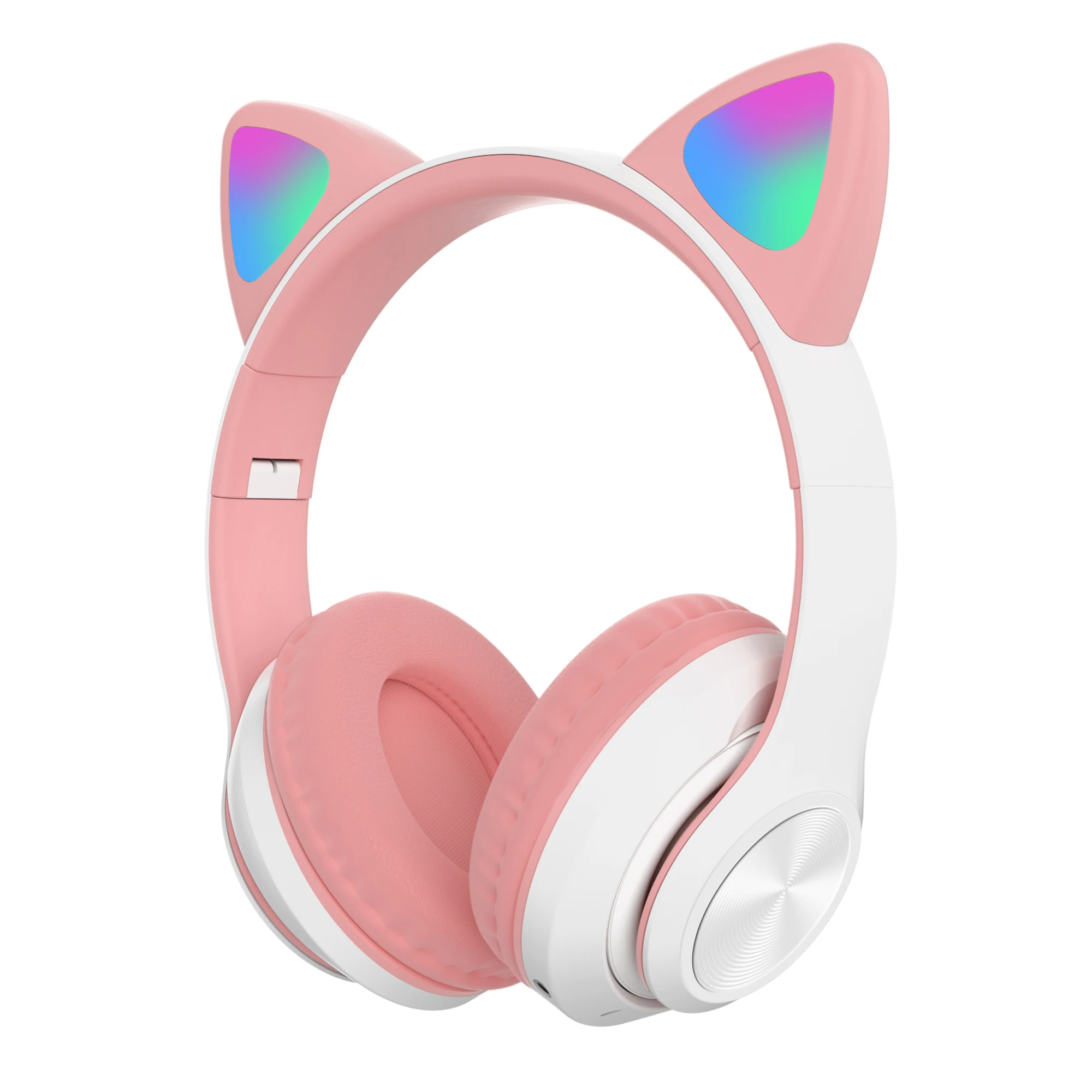 Наушники с кошачьими ушами BT V5.0, игровая стереогарнитура, наушники, беспроводные наушники с RGB-подсветкой