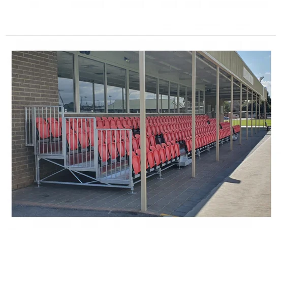 
temporary grandstand seating system stadium metal demountable tribune used 