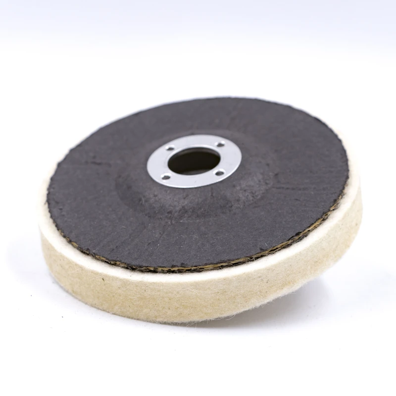125mm 5 inch Round Type 100% Australian Wool Disc With Fiberglass Backing For Steel Polishing