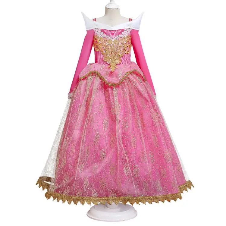 Girls Sleeping Beauty Costume Aurora Princess Dress Up Clothes Cosplay Birthday Halloween Outfit