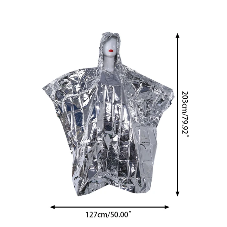 Waterproof Outdoor Survive Rescue Blanket Multi-functional Foil Poncho Raincoat