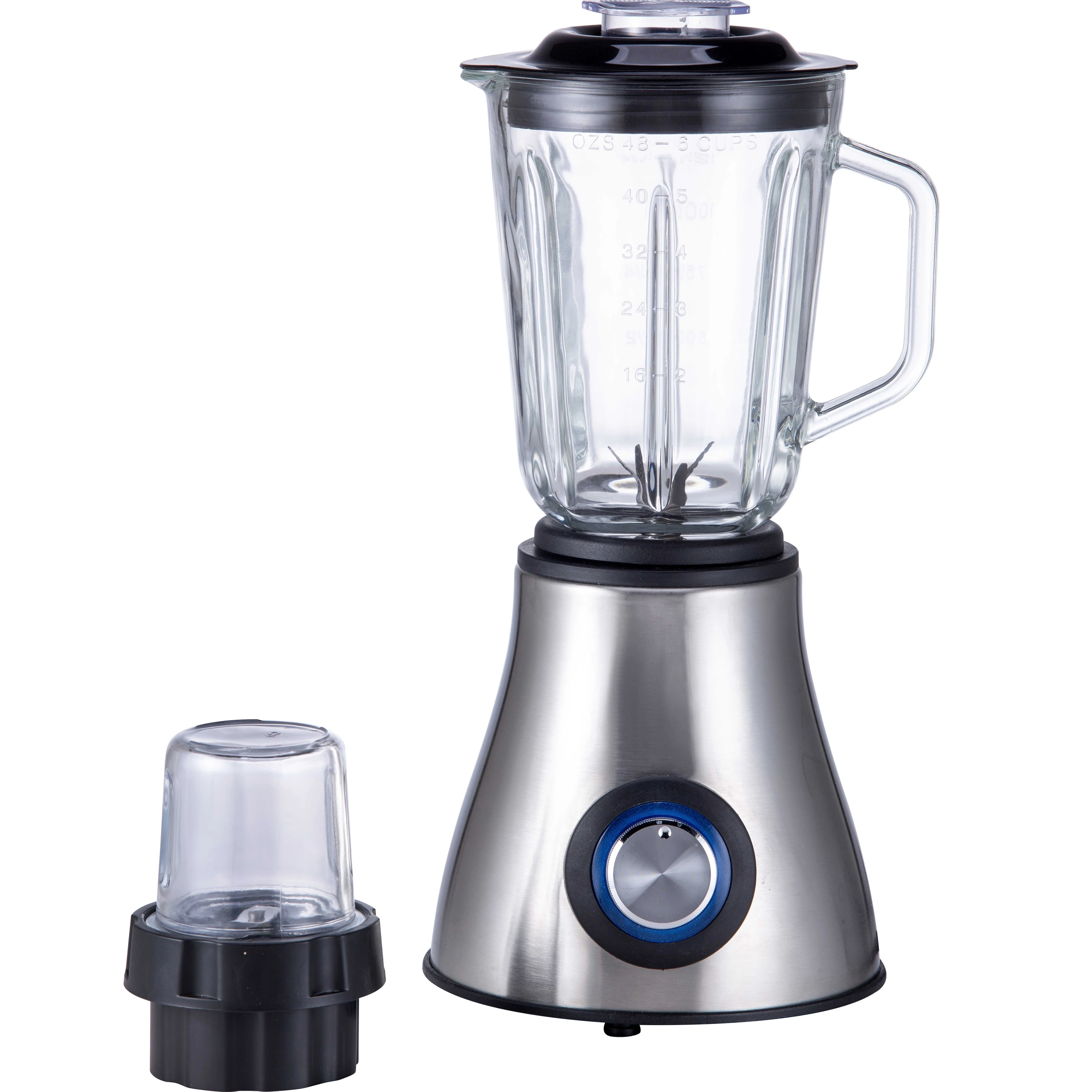1.5L Glass Jar 2 Speeds 500W 2 In 1 Stainless Body Electric Powerful Ice Crushing Blender Juicer Blender