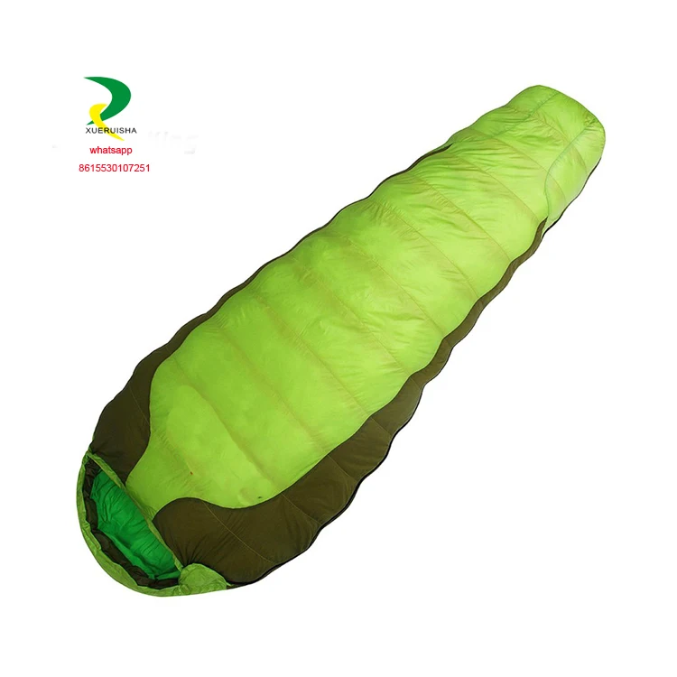 
top seller national heated rip stop good quality extra wide and long 95% duck down goose mummy sleeping bag for extreme cold 