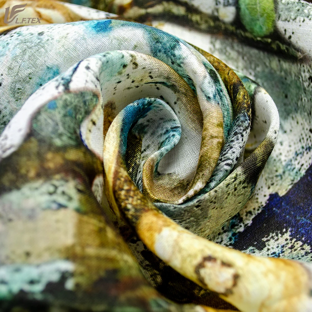 Прямая поставка с фабрики по самой низкой цене новый дизайн 100% ткань рами хорошее качество ткань с цветочным принтом для одежды