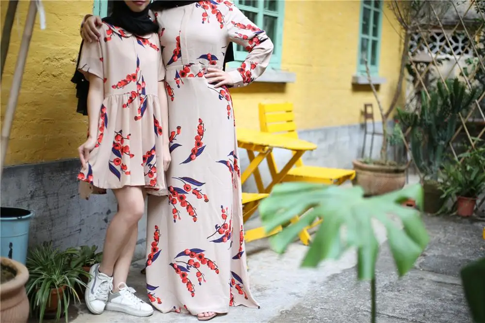 9074#Modest fashion long sleeve islamic clothing  muslim evening dress for women dresses abaya