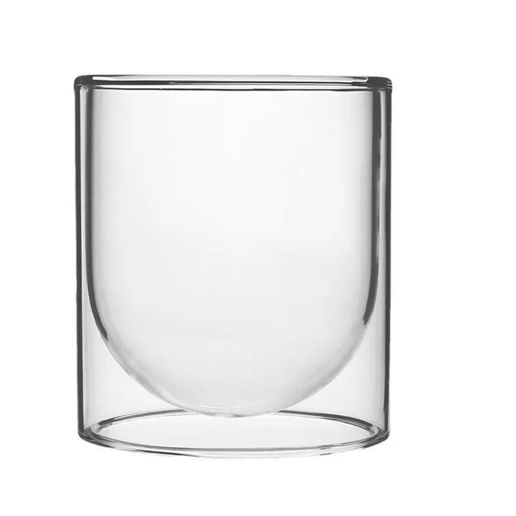 Wholesale Luxury Borosilicate Glass Candle Containers Handmade Unique Heat Resistant Double Wall Candle Glass Jars