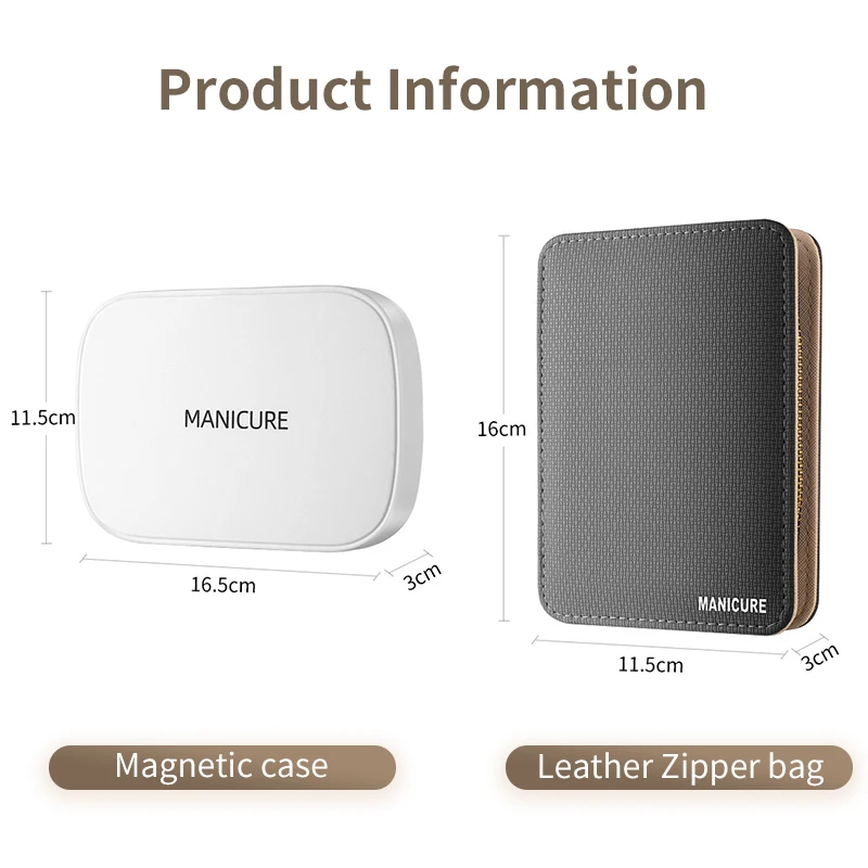 Premium Portable Travel Case Luxury Gifts 9 piece Magnet Case Manicure Set Nail Kit For Him