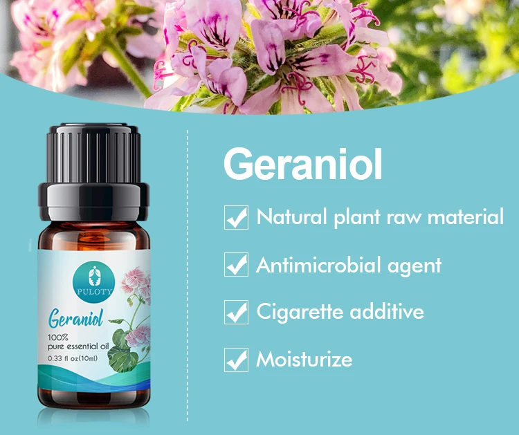 Wholesale bulk private label free sample pure natural organic geraniol oil 10 ml for flavor and fragrance