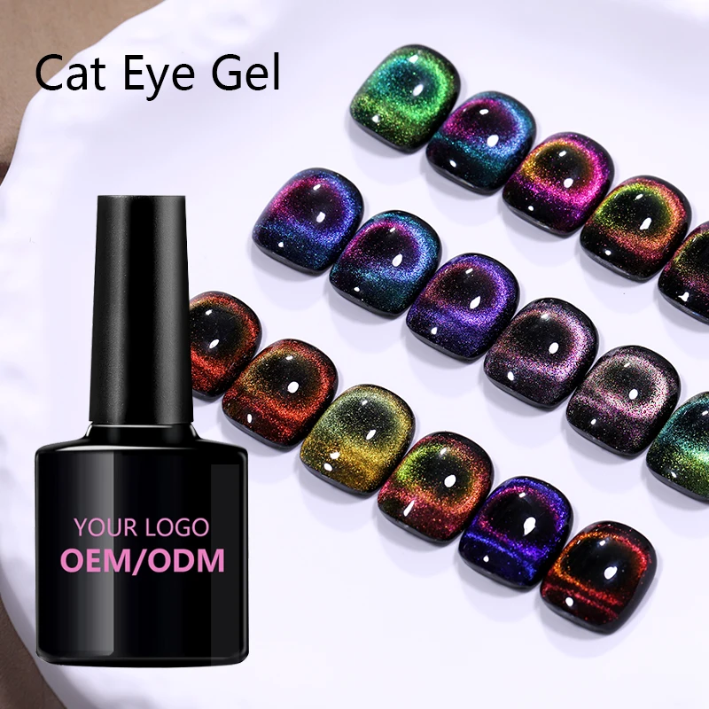 New Crystal Galaxy Cateye Gel Polish Wholesale Esmalte En Gel Magic Galaxy Effect Cat Eye Gel Polish