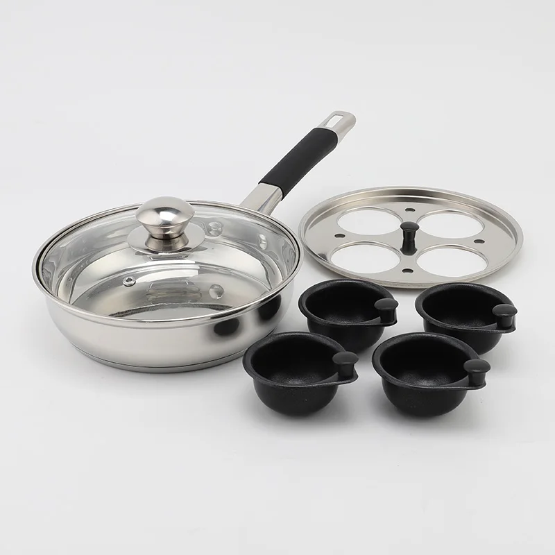 2/4/6 pcs Non-stick Egg Cups Poached Egg Cooker Stainless Steel Egg Poacher Pan