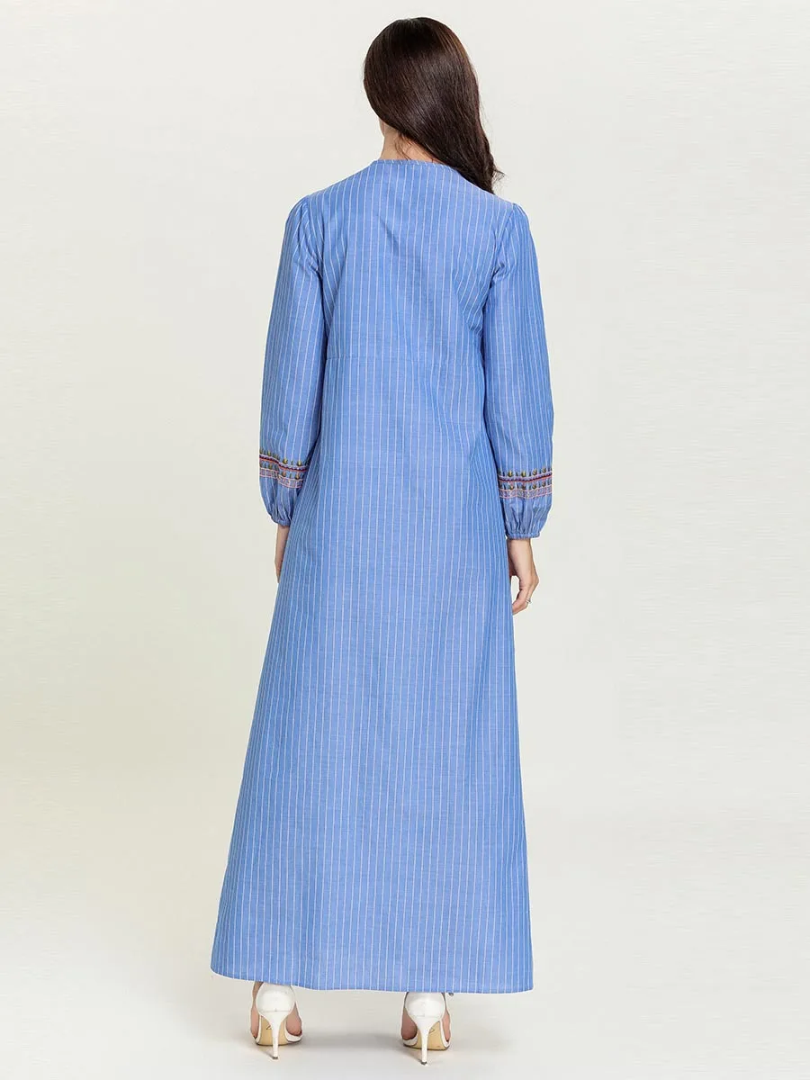 High quality Indonesia clothing plus size muslim casual women umbrella maxi dress