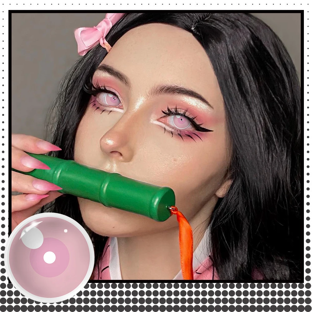 Lalens Wholesale Anime Cosplay Colored Contact Lenses Half Yearly Prescription Halloween Color Blind Contact Lenses