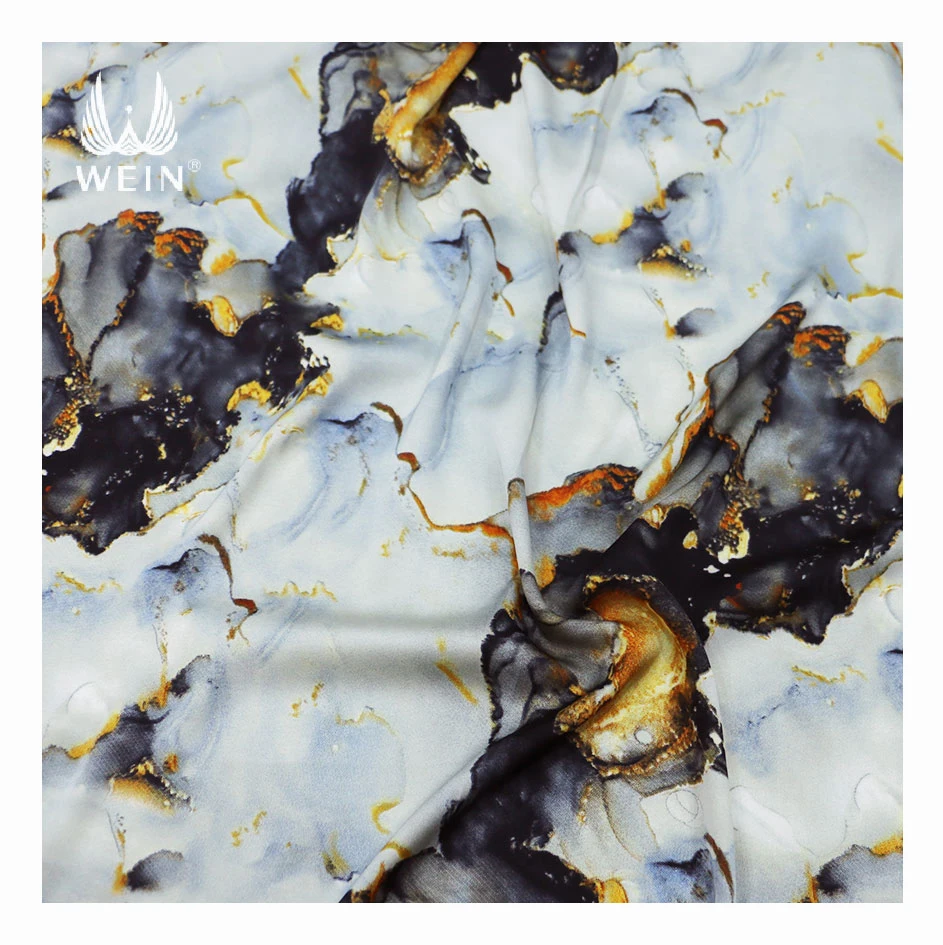 WI-E03 гарантированное качество абстрактный дизайн с принтом эластичная шелковая атласная текстильная ткань для