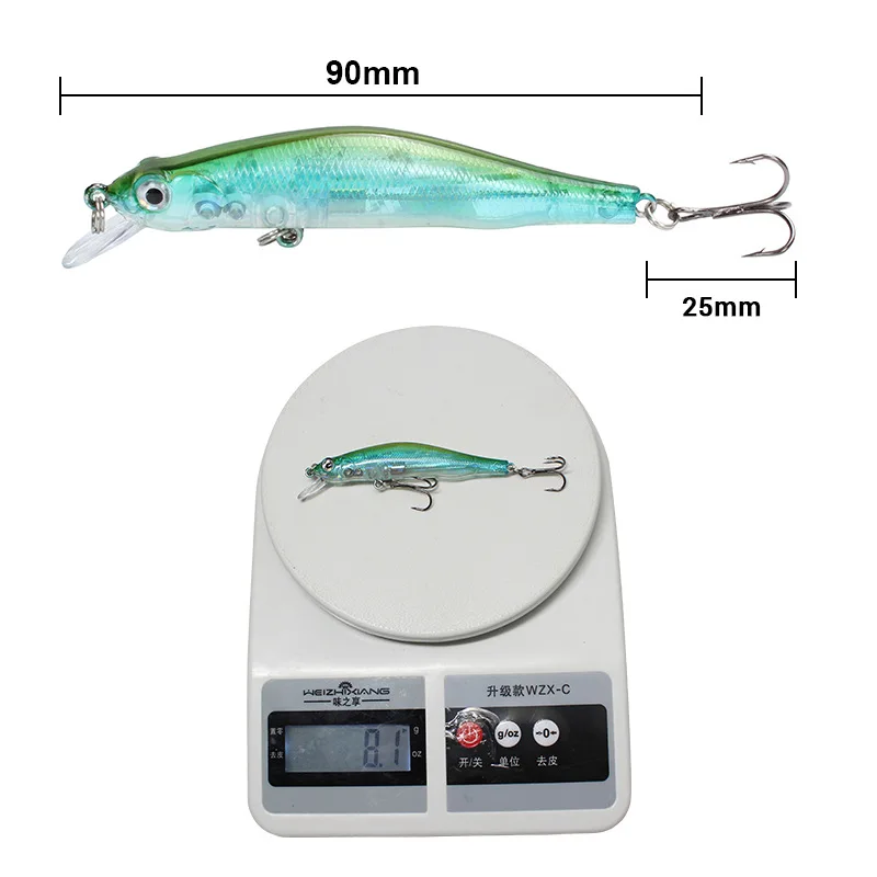 Magnet 90mm centrifugation megabass swim minnow long cast blue blue 3d lure eyes
