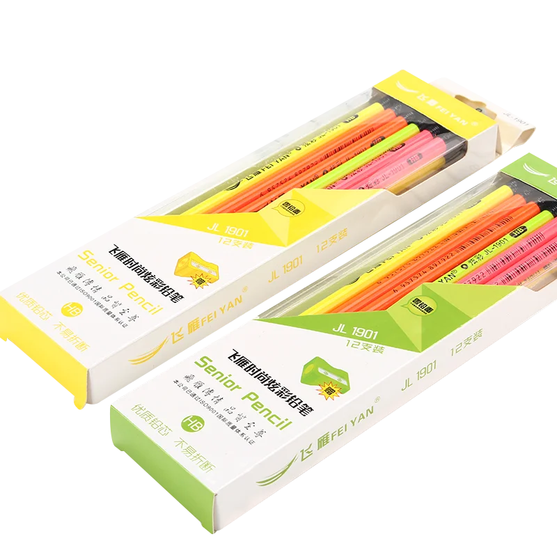 
Custom pencil highlighter set in box newest promotional wooden pencil 