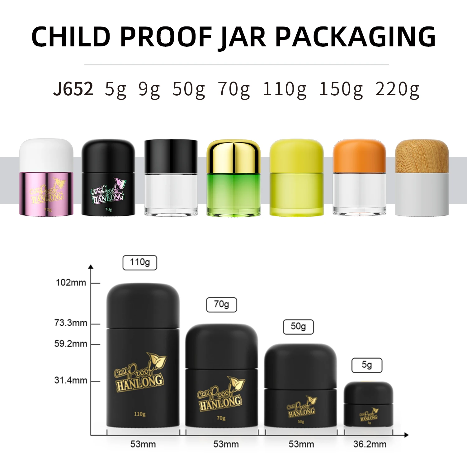 Герметичный контейнер с крышкой 5 г 50 70 110