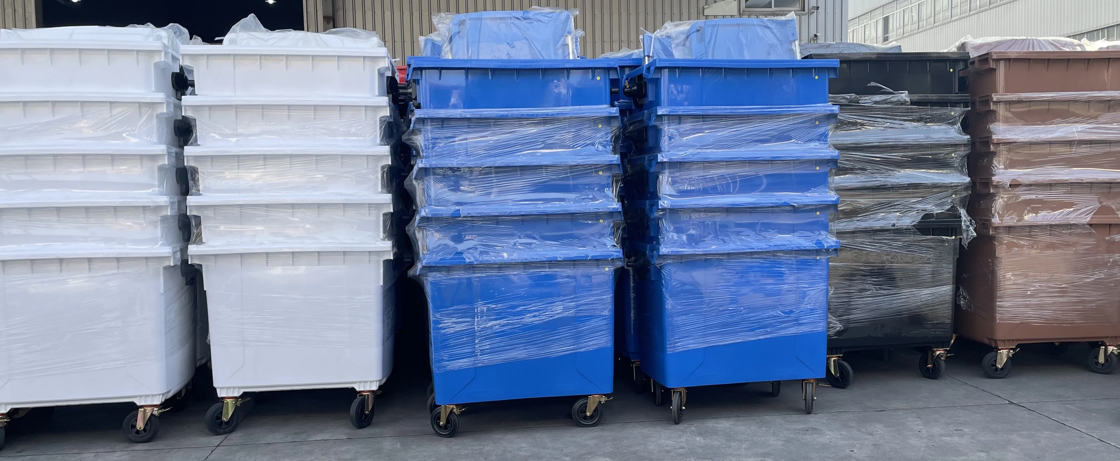 1100 liter 4 wheel HDPE rubbish bin wheeled plastic outdoor waste container trash cans for commercialarea