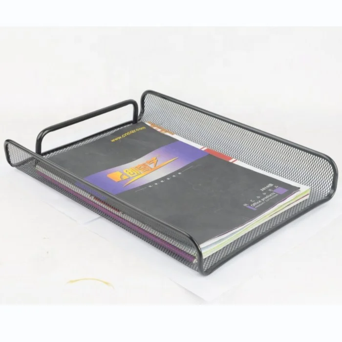 wholesale office desktop single tier metal mesh paper tray