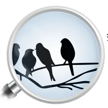 New Black Birds on the Tree Branch Wall Sticker for Living Room Wall Decals for Art Stickers Home Decoration Murals Removable AN