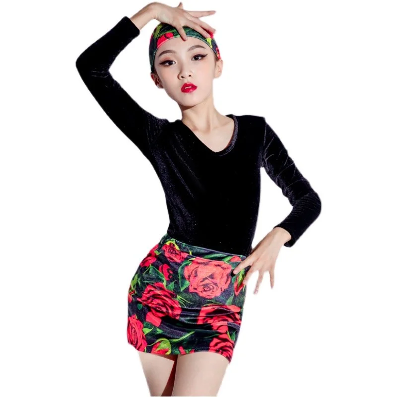 High Quality Ballroom Dance Dress Women Performance Wear Dresses Modern Standard Tango Waltz Dress Long Sleeves