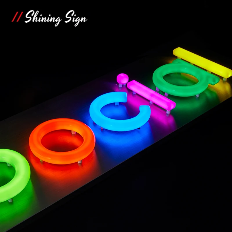 Shining Sign Custom 3D Neon Lights 360 Acrylic Neon Signs Colorful Storefront Advertising Design Illuminated Logo