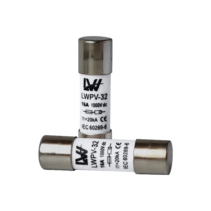 Solar DC cylindrical fuses 15A 25A 32A 1000V DC ceramic fuses 10x38mm
