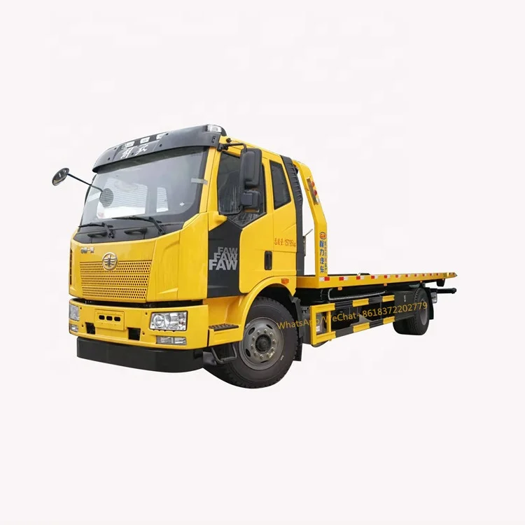 Cheap FAW platform truck 10T tow truck wrecker