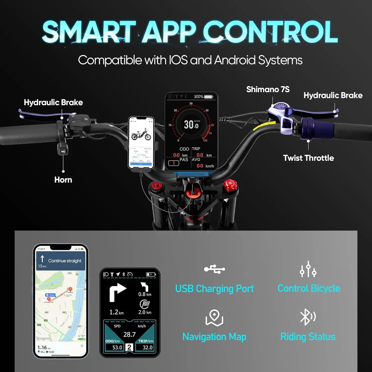 USA CA Stock Free Shipping Juliet 2 Peak 1700W 52V/60Ah Electric Bike for Adults 100+Miles Long Range E-Bike Hybrid E Bike
