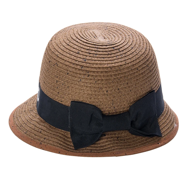 Low Moq Elegant Chic Lightweight Heatstroke Prevention Women Customizable Casual Straw BOWLER HAT