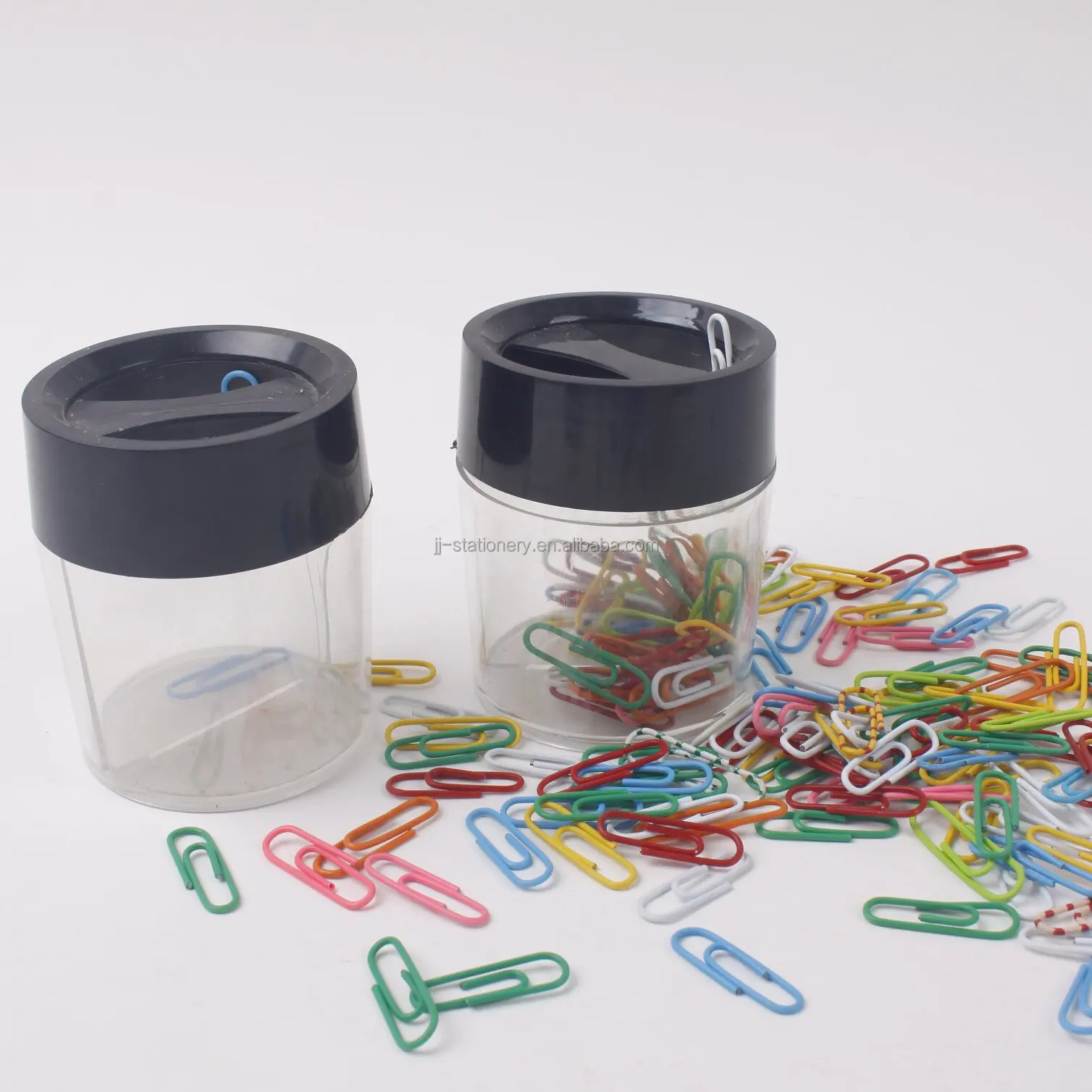Office paper clip holder magnet clip paper clip dispenser organiser plastic cartridge desktop round needle  storage box
