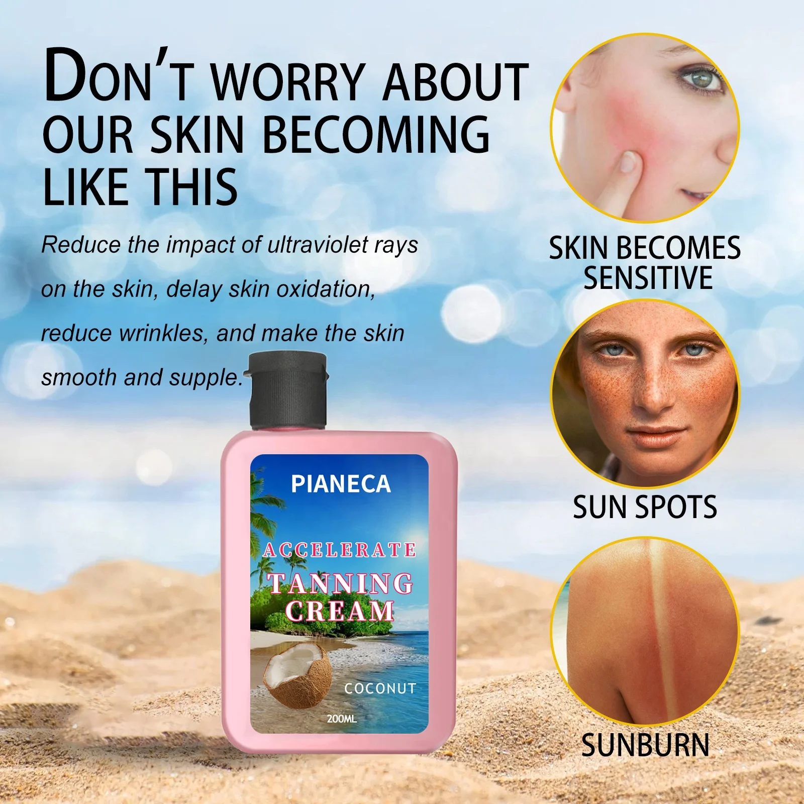 Wholesale Custom Sunbed Accelorator Tanning Lotion with Sun Accelerator Tan Cream Bronzer Tanning Accelerator