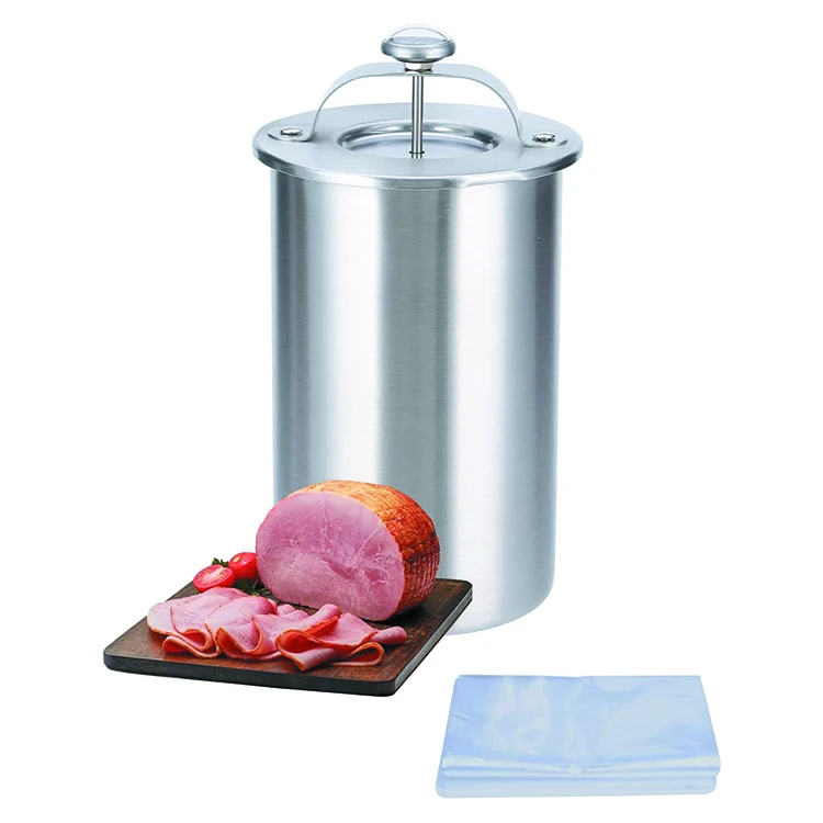 Kitchen Cooking Tools Bacon Ham Maker Metal Ham Press Maker Stainless Steel Meat Press Ham Maker with Thermometer Sandwich Deli