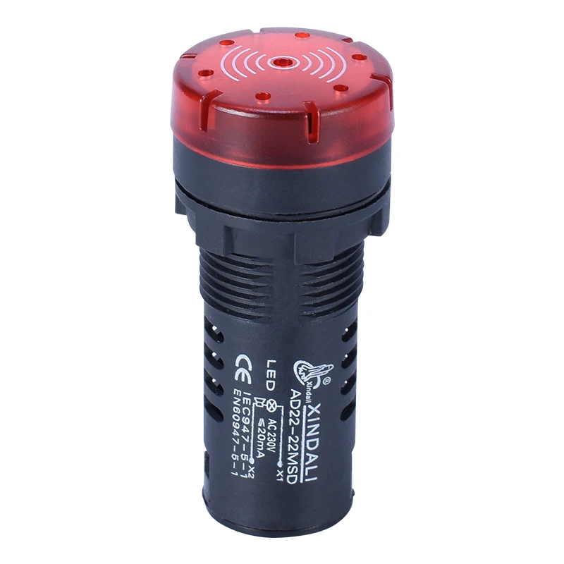 AD22-22MSD  red 22mm plastic LED indicator light signal lamp buzzer