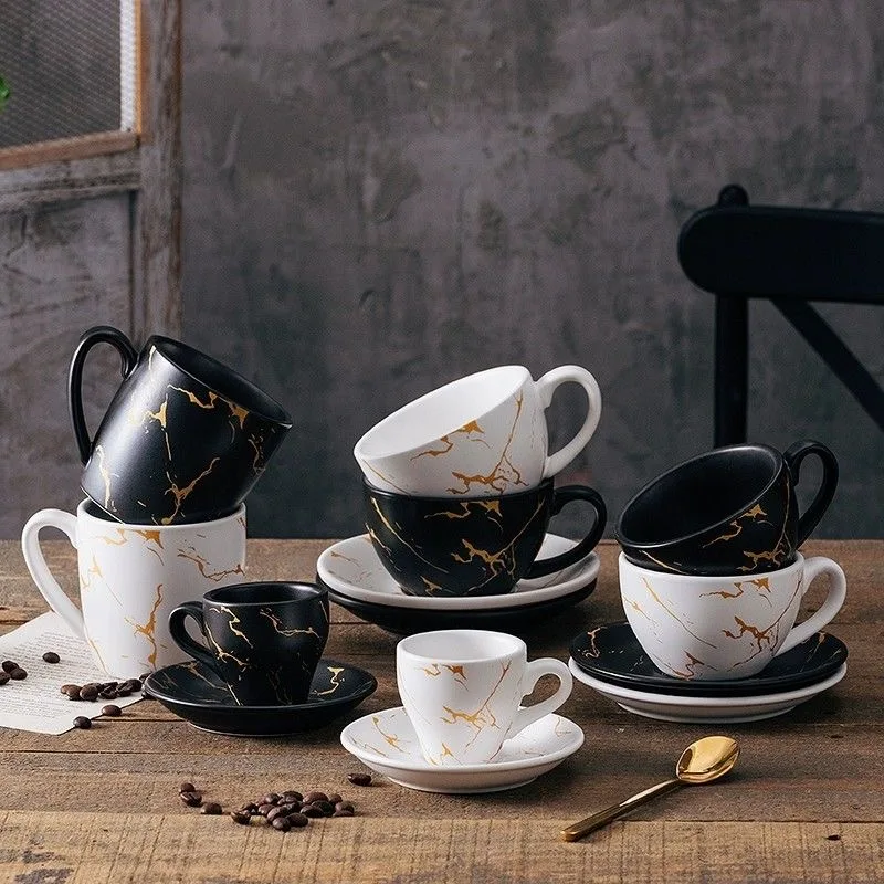High quality turkish ceramic coffee cup 200ml new european eco friendly cappuccino premium cafe cup ceramic coffee cup set