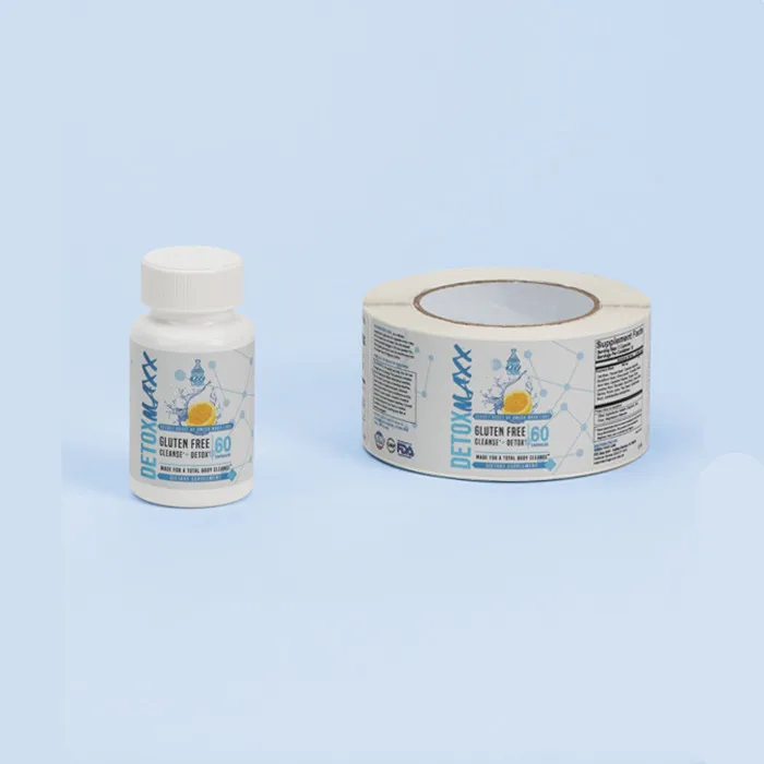 Custom Sticker Printing Bottle Packaging Label, Adhesive Food Vitamin Protein Nutrition Health Sport Supplement Pill Vial Label