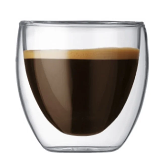 
6pcs set Glass Coffee Mugs Double Walled Insulated Drinking Glasses Borosilicate glass cup 80ml 