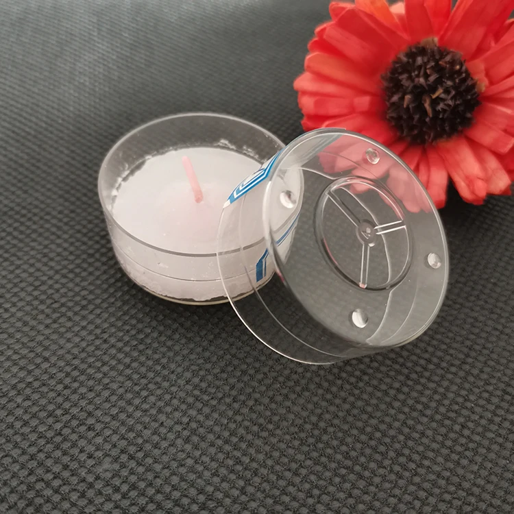 Wholesale customized tealight candle in clear round cups factory tealight candle cup mold