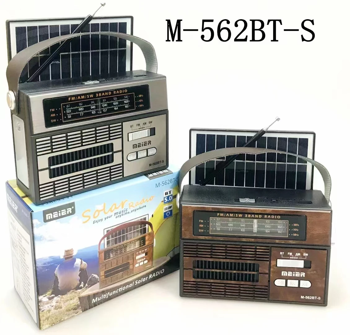 Оптовая продажа с фабрики в стиле ретро радио аккумуляторный фонарик в винтажном стиле радио с солнечной батареей M-562BT-S