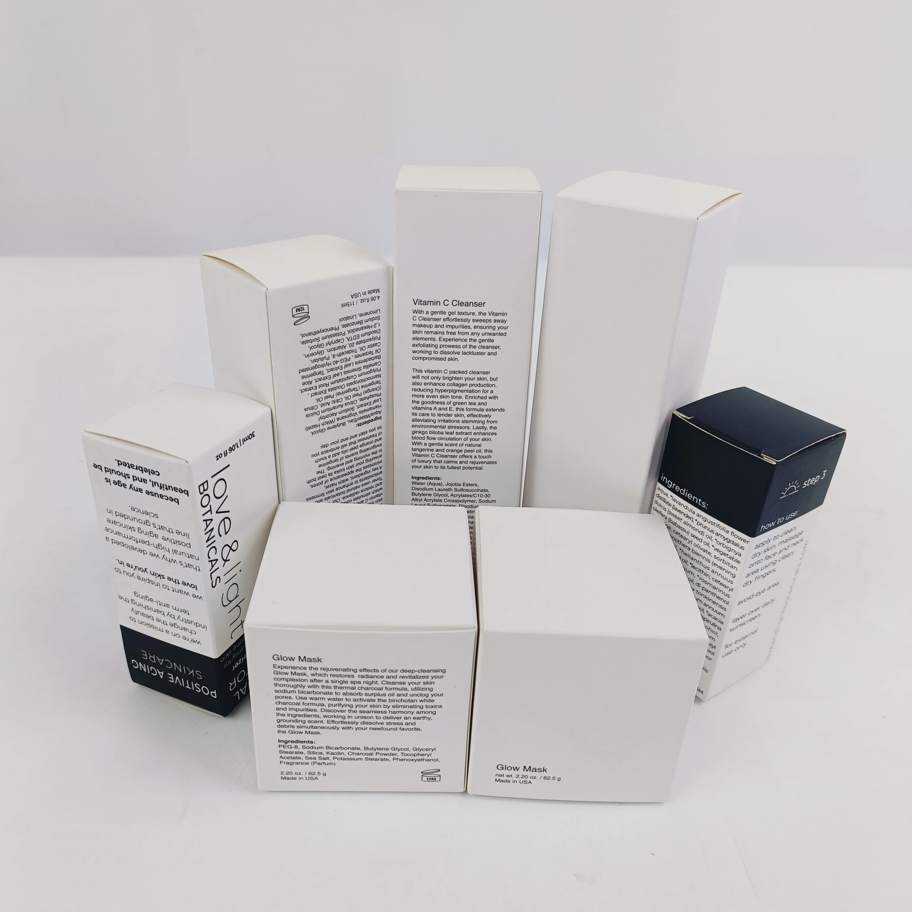 Factory Batch custom printing logo packaging gift skin product white black recycly neutral small kraft cardboard paper boxes