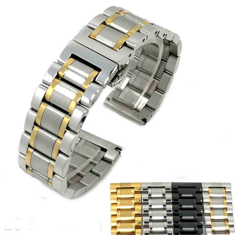 
16 18 20 22mm classic metal stainless steel watch band strap watch bracelet 